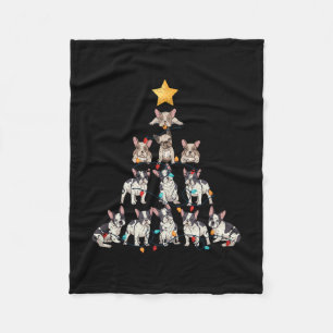 Bulldog Weihnachtsbaum Frenchie Dog Xmas Pjs Pajam Fleecedecke