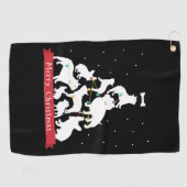 Bulldog Weihnachtsbaum Golfhandtuch (Horizontal)