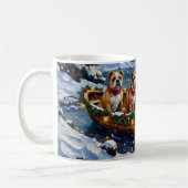 Bulldog-Weihnachtsboot-Feiertag Kaffeetasse (Links)