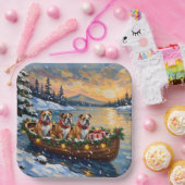 Bulldog-Weihnachtsboot-Feiertag Pappteller (Party)
