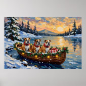 Bulldog-Weihnachtsboot-Feiertag Poster (Vorne)