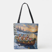 Bulldog-Weihnachtsboot-Feiertag Tasche (Rückseite)