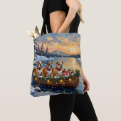 Bulldog-Weihnachtsboot-Feiertag Tasche (Von Nahem)