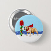 Bulldog Weihnachtsbrief Button (Vorne & Hinten)