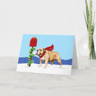 Bulldog Weihnachtsbrief Feiertagskarte
