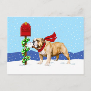 Bulldog Weihnachtsbrief Feiertagspostkarte