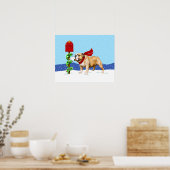 Bulldog Weihnachtsbrief Poster (Küche)