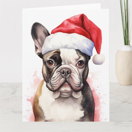 BullDog Weihnachtsfeiertag Karte (Vorderseite)