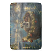 Bulldog Weihnachtsfest Badematte (Vorderseite Vertikal)