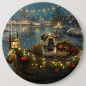 Bulldog Weihnachtsfest Button (Vorderseite)
