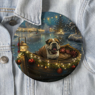 Bulldog Weihnachtsfest Button