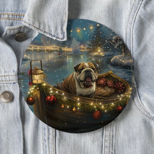 Bulldog Weihnachtsfest Button (Beispiel)