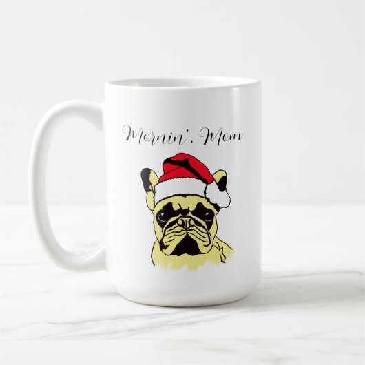 Bulldog-Weihnachtsfest-Cartoon Kaffeetasse (Links)