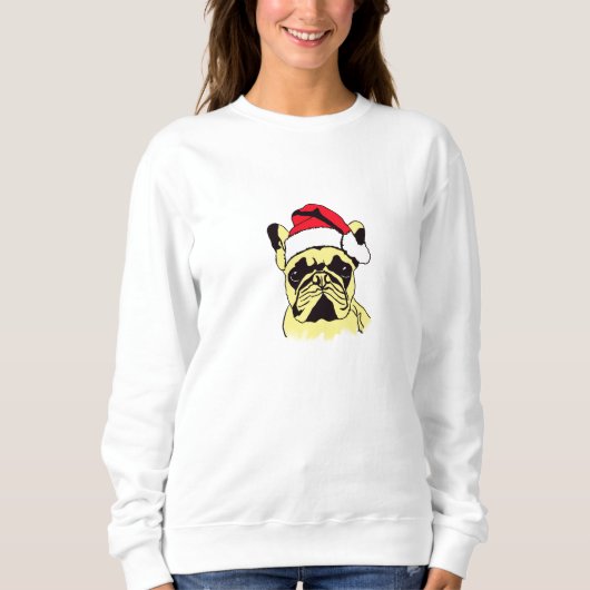 Bulldog-Weihnachtsfest-Cartoon Sweatshirt (Vorderseite)