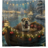 Bulldog Weihnachtsfest Duschvorhang (Vorderseite)