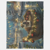 Bulldog Weihnachtsfest Fleecedecke (Vorderseite)