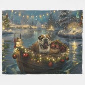 Bulldog Weihnachtsfest Fleecedecke (Vorderseite (Horizontal))
