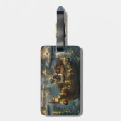 Bulldog Weihnachtsfest Gepäckanhänger (Rückseite vertikal)