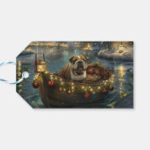 Bulldog Weihnachtsfest Geschenkanhänger (Rückseite Horizontal)