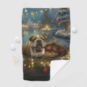 Bulldog Weihnachtsfest Golfhandtuch (Insitu)