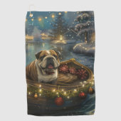 Bulldog Weihnachtsfest Golfhandtuch (Vorderseite)
