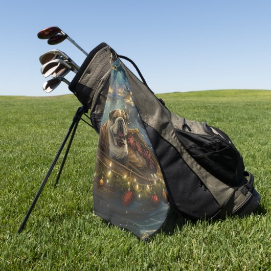 Bulldog Weihnachtsfest Golfhandtuch (Gras)