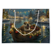 Bulldog Weihnachtsfest Große Geschenktüte (Vorderseite)