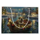 Bulldog Weihnachtsfest Große Geschenktüte (Rückseite)