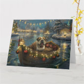 Bulldog Weihnachtsfest Karte (Gelbe Blume)