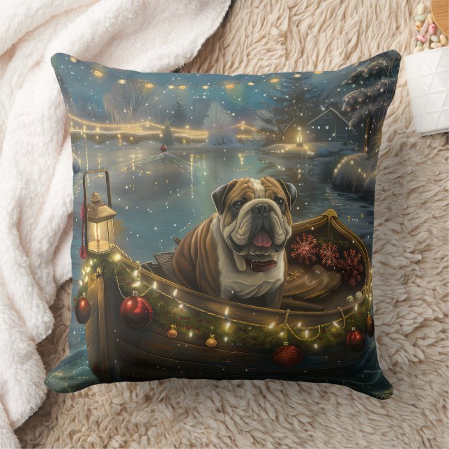 Bulldog Weihnachtsfest Kissen (Decke)