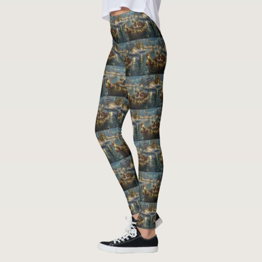 Bulldog Weihnachtsfest Leggings (Links)