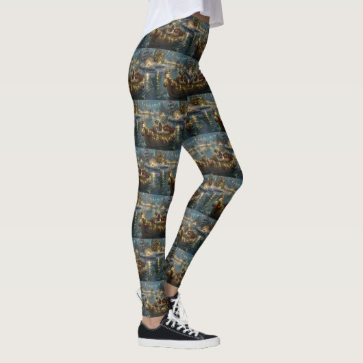 Bulldog Weihnachtsfest Leggings (Rechts)
