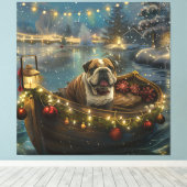 Bulldog Weihnachtsfest Leinwanddruck (Insitu (Holzboden))