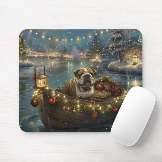 Bulldog Weihnachtsfest Mousepad (Mit Mouse)