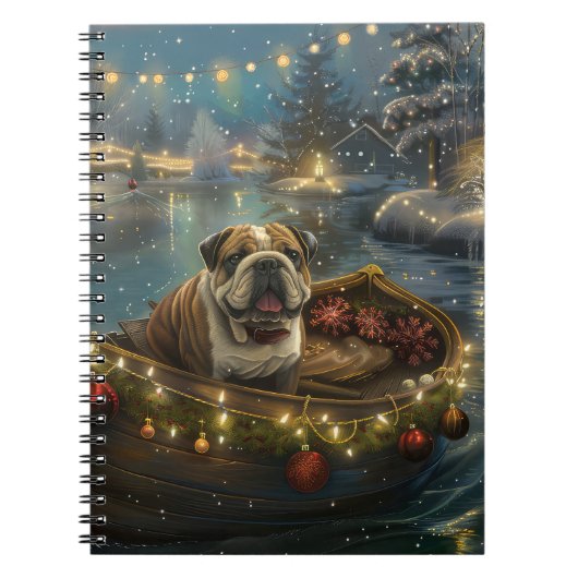 Bulldog Weihnachtsfest Notizblock (Vorderseite)