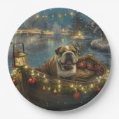Bulldog Weihnachtsfest Pappteller (Vorderseite)
