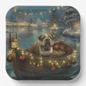 Bulldog Weihnachtsfest Pappteller (Vorderseite)