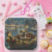 Bulldog Weihnachtsfest Pappteller (Party)