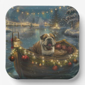 Bulldog Weihnachtsfest Pappteller (Vorderseite)