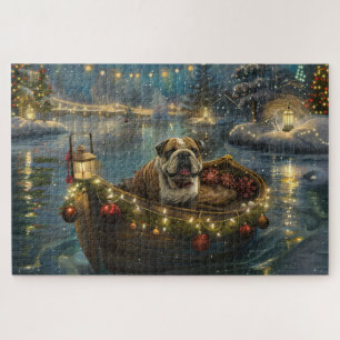 Bulldog Weihnachtsfest Puzzle