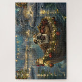 Bulldog Weihnachtsfest Puzzle (Vertikal)