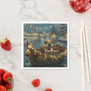 Bulldog Weihnachtsfest Reise Serviette