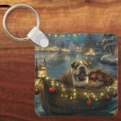 Bulldog Weihnachtsfest Schlüsselanhänger (Vorderseite)