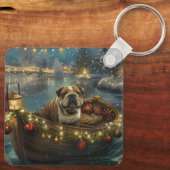Bulldog Weihnachtsfest Schlüsselanhänger (Rückseite)