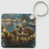 Bulldog Weihnachtsfest Schlüsselanhänger (Rückseite)