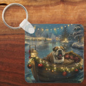 Bulldog Weihnachtsfest Schlüsselanhänger (Vorderseite)