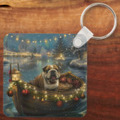 Bulldog Weihnachtsfest Schlüsselanhänger (Rückseite)