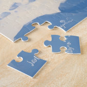 Bulldog Weihnachtsfest Schneeszene Puzzle (Seite)