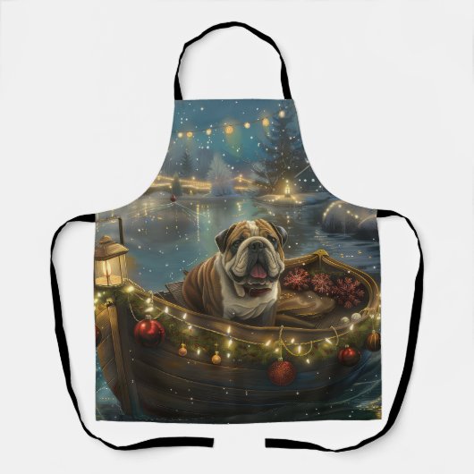 Bulldog Weihnachtsfest Schürze (Vorderseite)