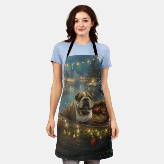 Bulldog Weihnachtsfest Schürze (Getragen)